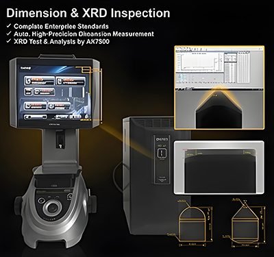 Dimension Measurement and XRD Analysis